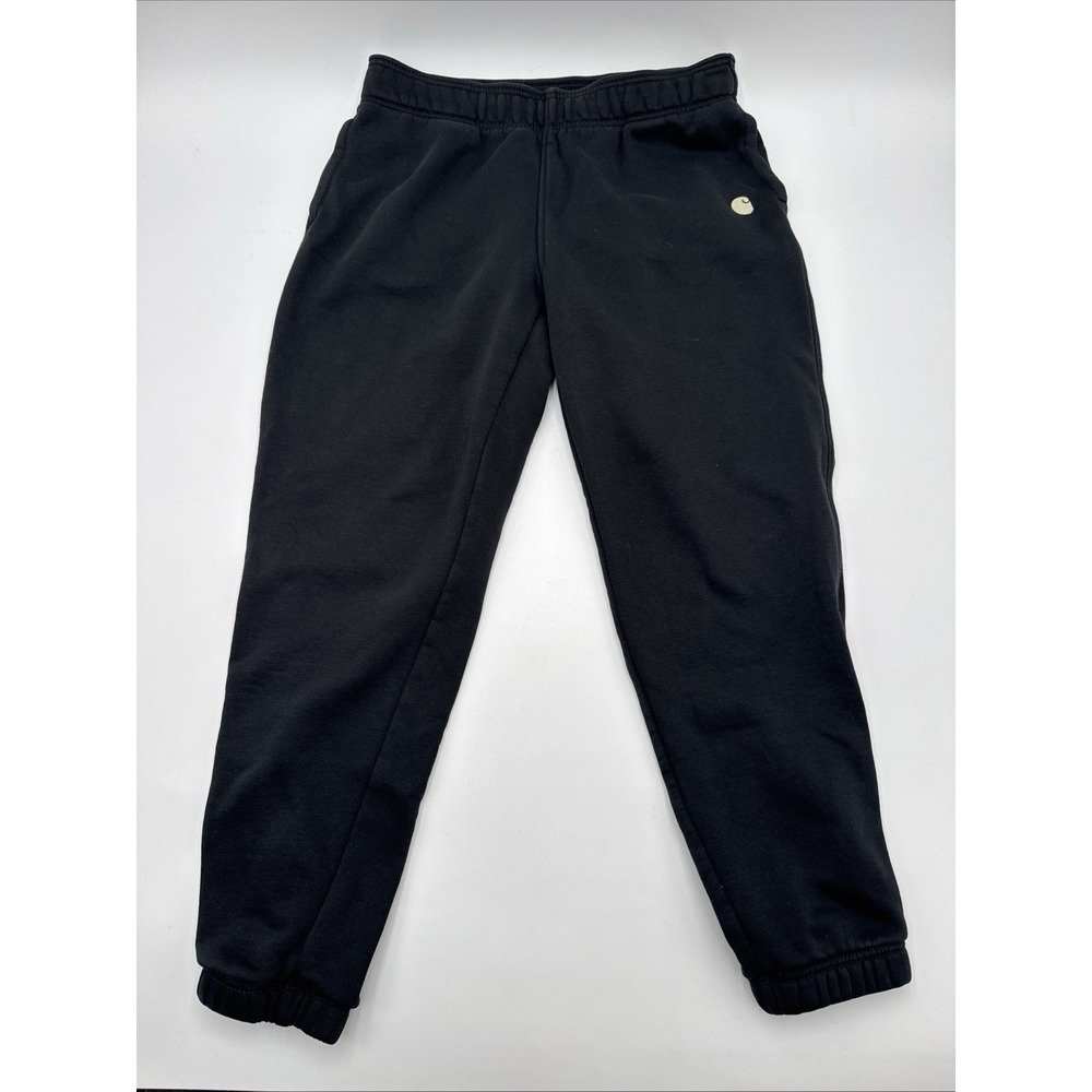Carhartt Sweatpants Mens Medium Black Fleece Jogger Pants Elastic Waist Logo